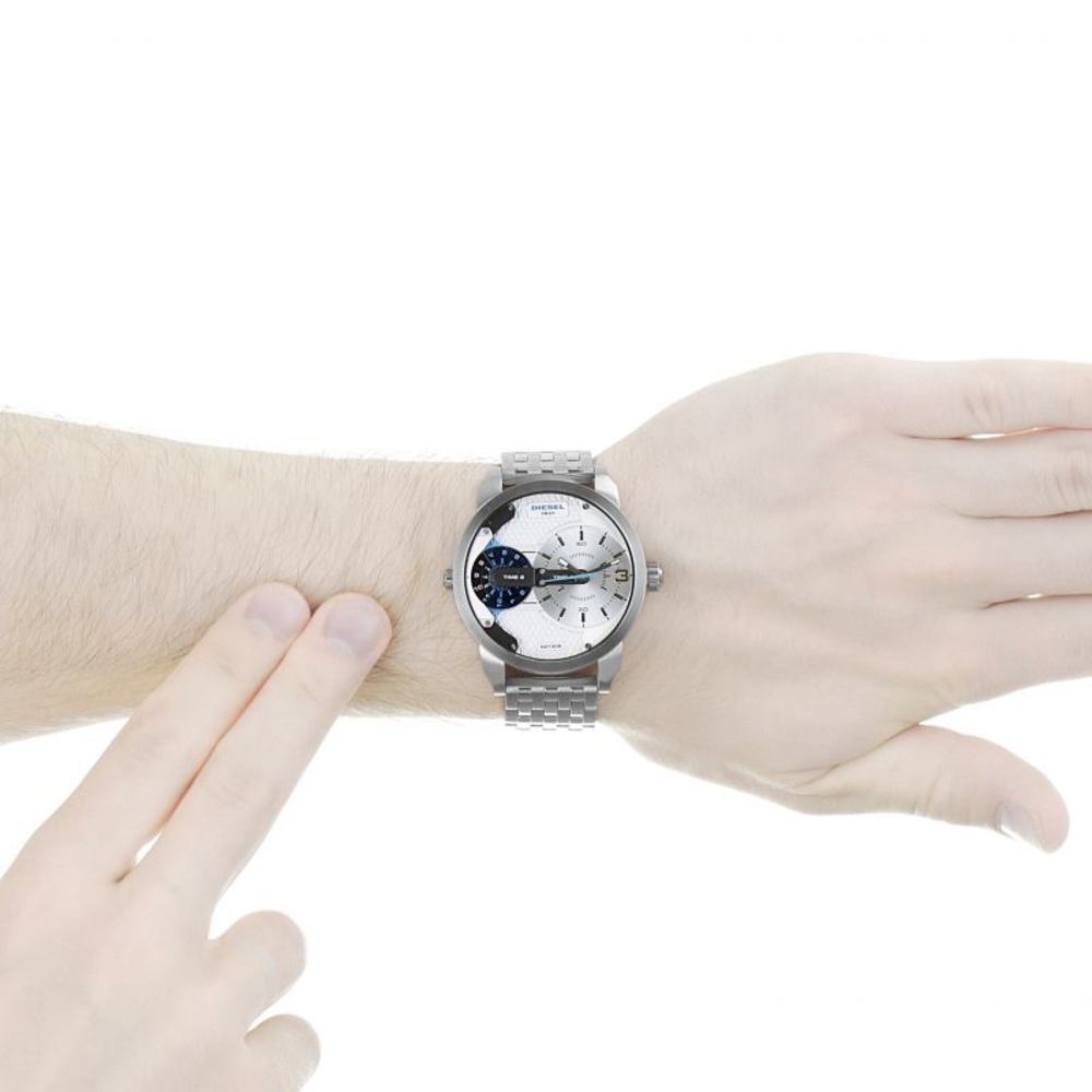 Men’s Diesel Watch DZ7305 Mini Daddy Silver NEW - Picture 5 of 5